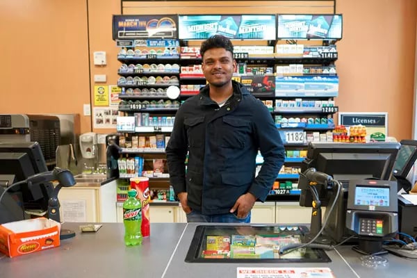 Cash register for convenience store sale
